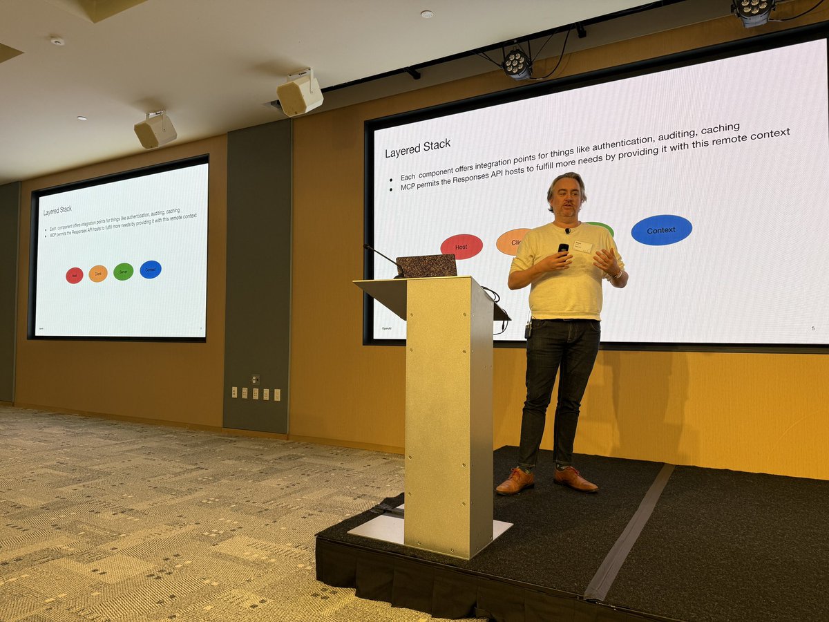Kent C. Dodds ⚡ (@kentcdodds) on Twitter photo I'm excited that Nick Cooper from <a href="/OpenAI/">OpenAI</a> is talking about his vision of the future of MCP at #MCPDevSummit I'm excited that Nick Cooper from <a href="/OpenAI/">OpenAI</a> is talking about his vision of the future of MCP at #MCPDevSummit