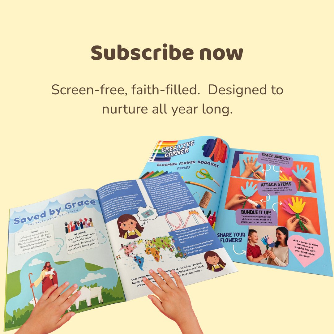 Nurture their faith all year long.
📖 Monthly joy
🖍️ Creative learning
🙏 God at the center
💛 Subscribe now and grow with us!
#SproutsSubscription #ChristianKidsMag