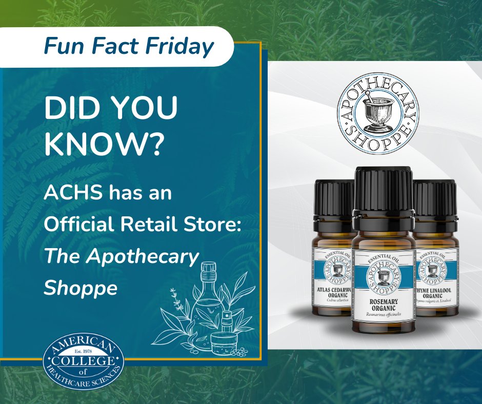 💡 Fun Fact Friday! The Apothecary Shoppe is ACHS's official store, offering ethically sourced essential oils, herbs, and wellness products. 🌱 Organic &amp; sustainable ingredients, expert-approved. Shop now: hubs.li/Q03nZ7NP0
#FunFactFriday #ApothecaryShoppe