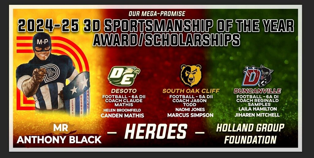 FootballDesoto's tweet photo. Congratulations Canden Mathis on receiving the Sportsmanship of the Year Award.  #DeSotoU https://t.co/5sEFrhU8Xu