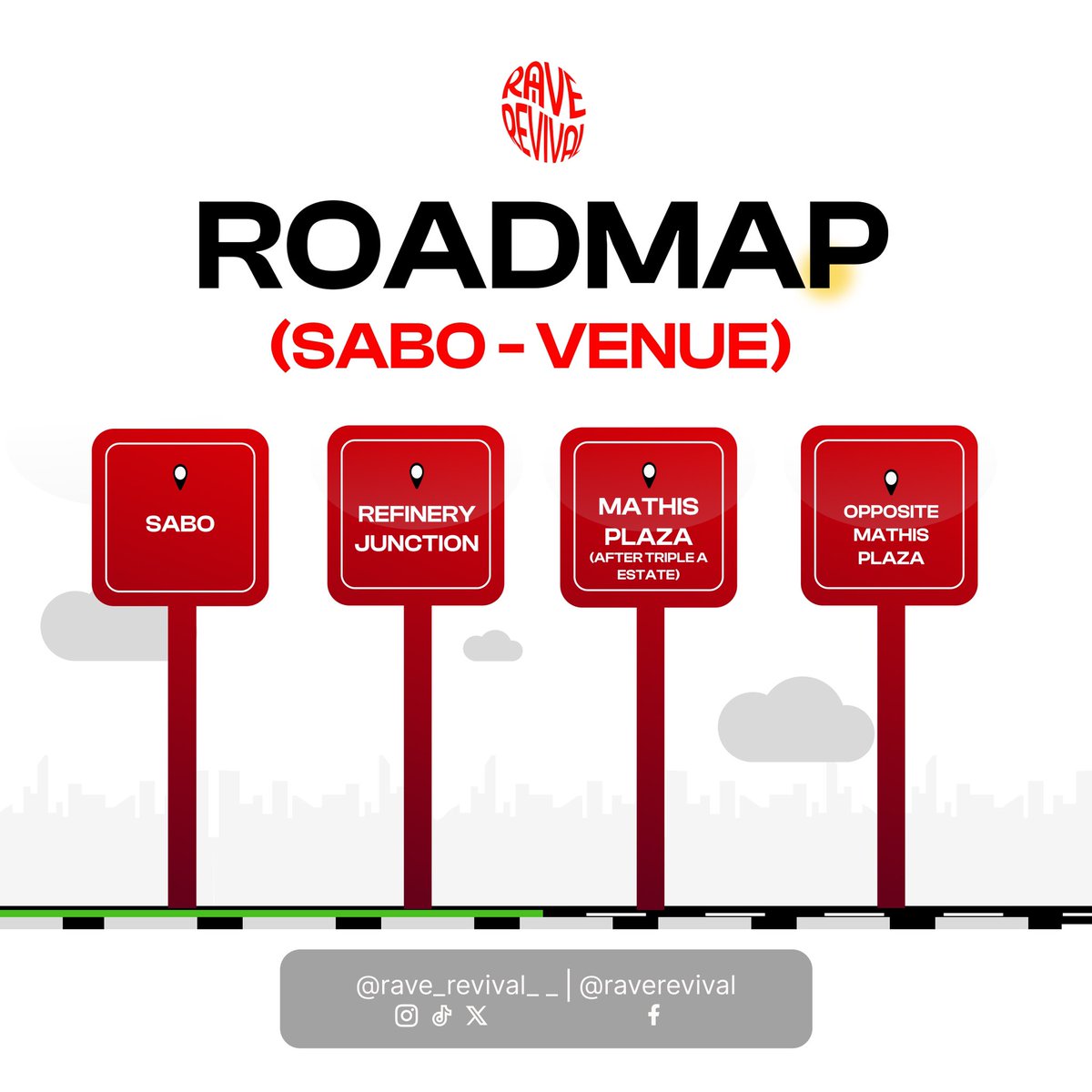 Because the only thing you should be
searching for at Rave Revival is Jesus, not the venue.

Follow the roadmap and let's get you there!