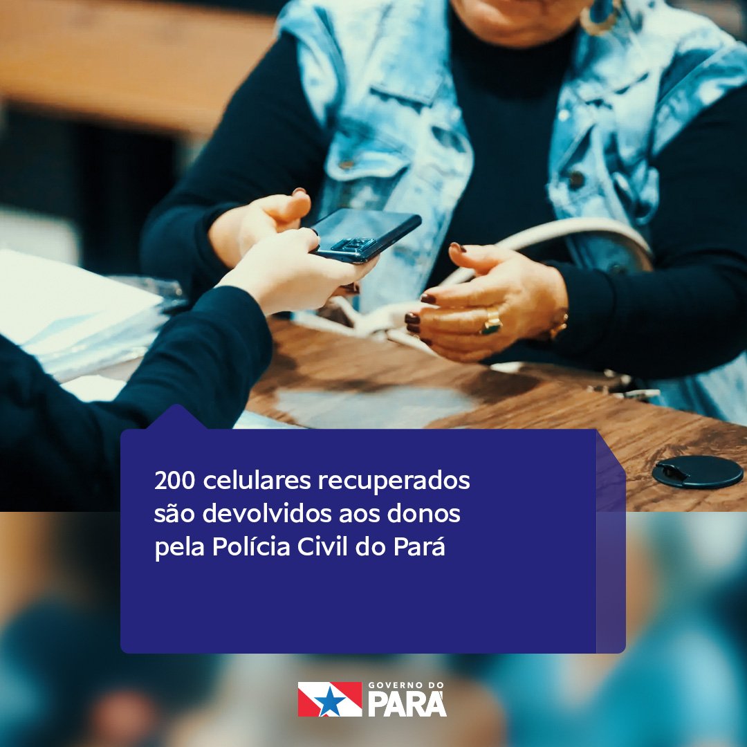 A Polícia Civil do Pará, por meio da Delegacia Especializada em Recuperação de Dispositivos Móveis, realizou na manhã desta sexta (23) a devolução de 200 aparelhos celulares através da Operação Reconecta, para vítimas de furtos e roubos. Os dispositivos foram recuperados entre