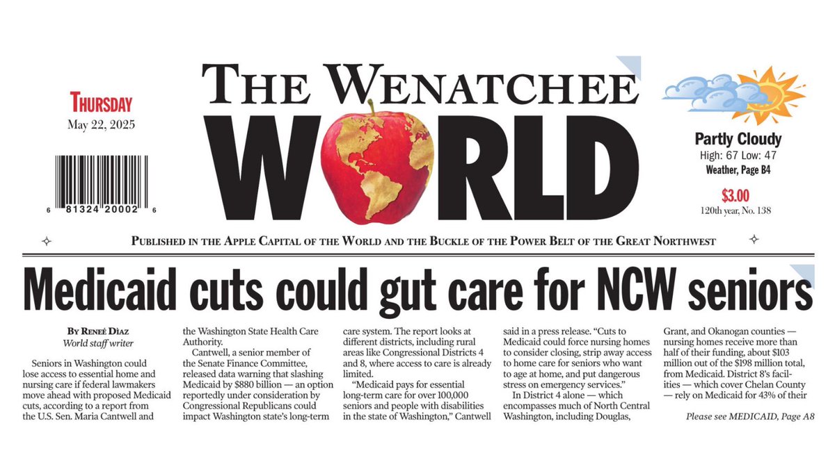 If you cut Medicaid, and you cut people off of Medicaid, they're not going to stop having health care needs. Medicaid provides critical financial support for the health care sector.

wenatcheeworld.com/news/local/med…