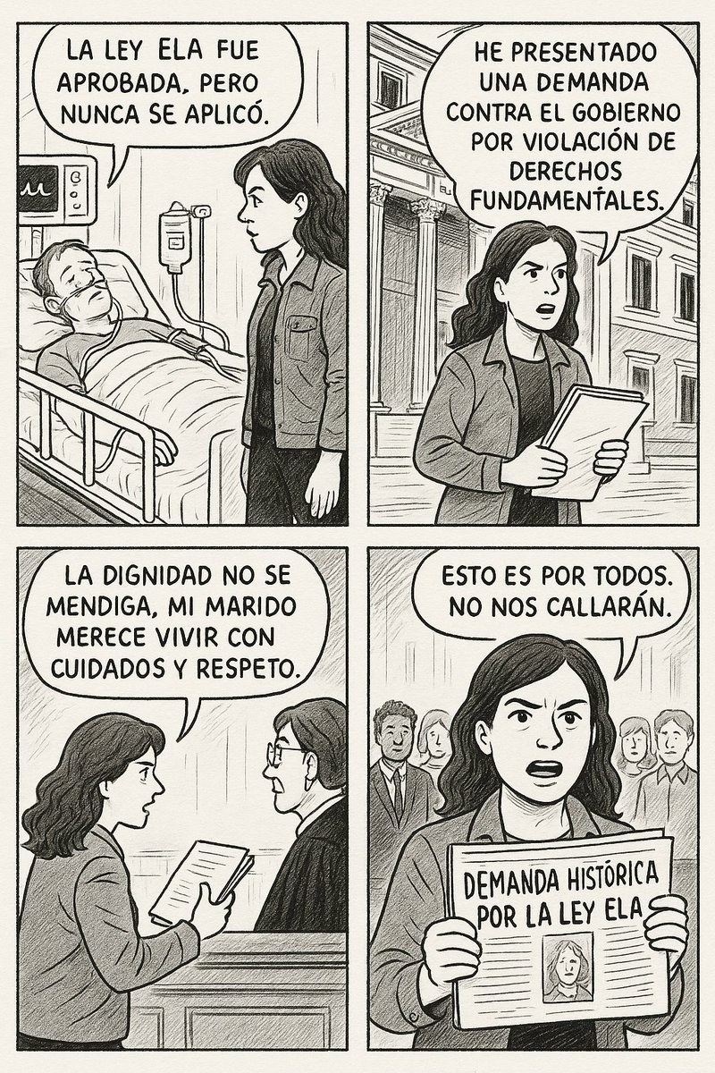 Mi marido lucha contra la ELA.
He tenido que demandar al Gobierno por vulnerar sus derechos fundamentales.
La Ley ELA fue aprobada… pero nunca se ha aplicado.
 ¿Dónde está la dignidad y cuidados?
Si tú también crees que esto es intolerable, comparte. Que el mundo lo vea. #ELA