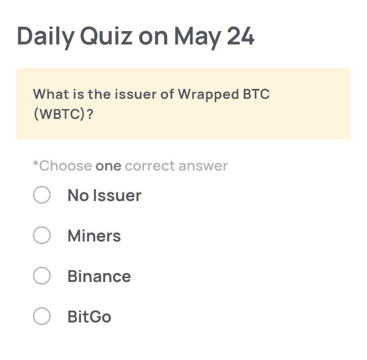 Xenea_io's tweet photo. 🔍 Need a Hint for Today’s Quiz?

This company specializes in custody and security for digital assets—and it's the official issuer of Wrapped BTC (WBTC). If you're thinking about who holds the real BTC backing your WBTC. https://t.co/z1bZ5nlPya