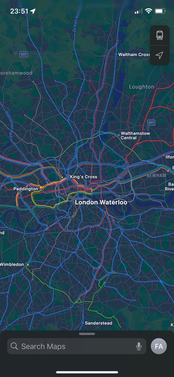 alamfiz's tweet image. this thing on apple maps where you can see an actual map of all the trains and metro systems is literally SO cool i love it so much i am having so much fun