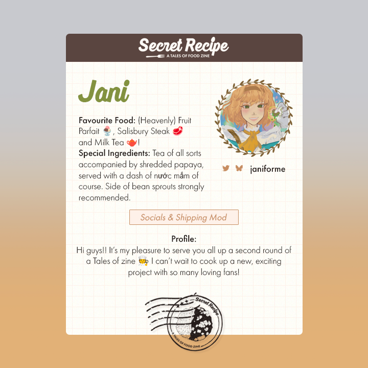 👩‍🍳 MOD SPOTLIGHTS 🍛

Introducing the folks that have gathered together in the kitchen for Secret Recipe! As a team we've completed not only Vol. 1 of this project but also <a href="/shezdiary/">Just Another Day: A FE Three Hopes Zine 📖</a>, and we'll do our best to curate a meal featuring all the food best suited to your tastes ✨
