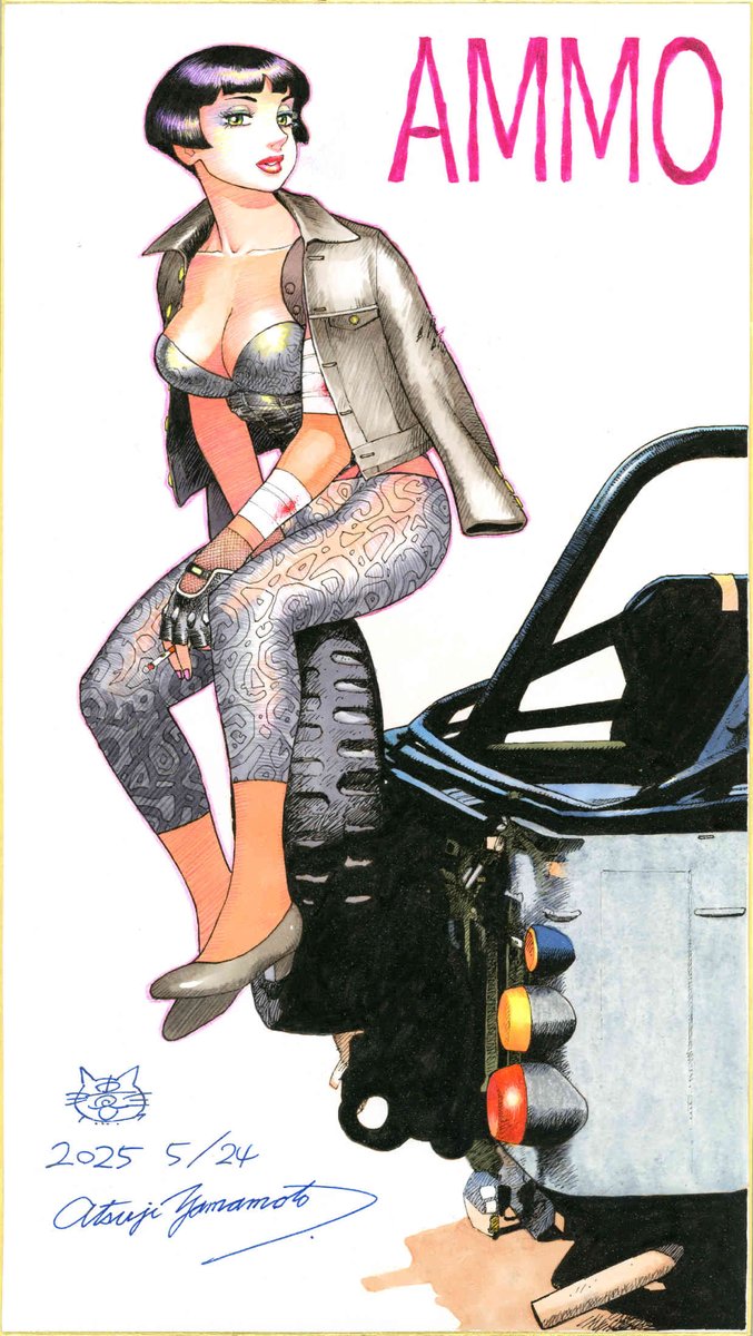 今朝がた完成したアモウの倍版色紙。珍しくアダルトカテゴリでなく一般カテゴリ。同じ趣向でもう一枚行きます。