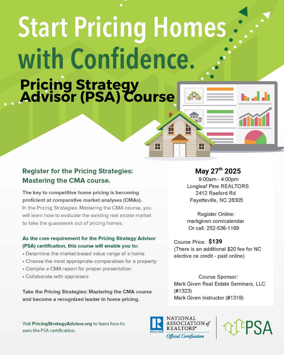 Sharpen Your Pricing Skills – Earn Your PSA!
Ready to elevate your pricing strategy and earn a nationally recognized certification? 💼

Learn MORE &amp; Register by visiting markgiven.com/calendar