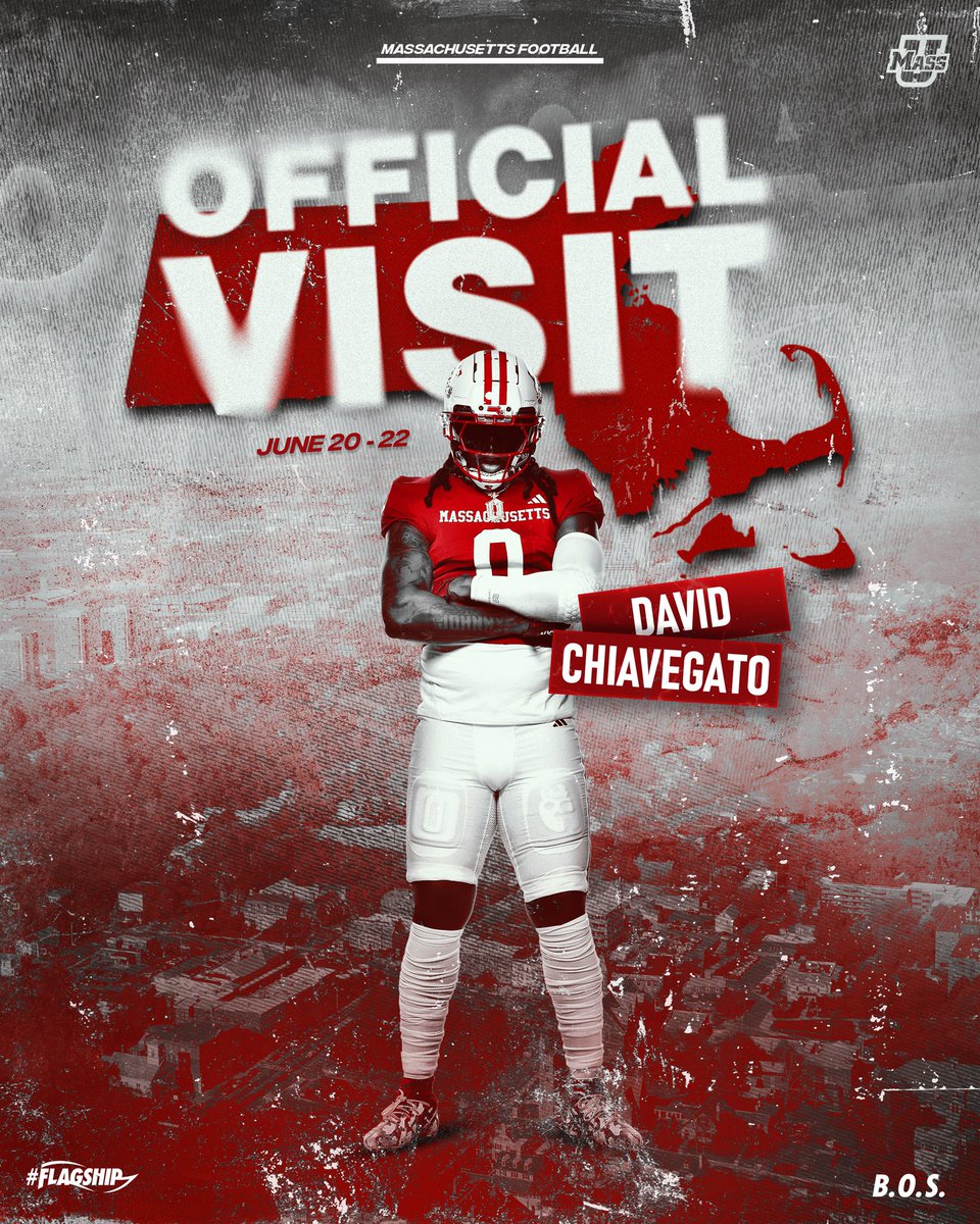 David Chiavegato (@davechiavegato3) on Twitter photo Looking forward to my Official Visit at UMass!
<a href="/UMassFootball/">UMass Football</a> <a href="/XBHS_Football/">Xaverian Football</a> <a href="/TheCursiveU/">The Cursive 𝓤</a> <a href="/UMassCommand/">MinutemanCommand</a> <a href="/CoachKeyte/">Jared Keyte</a> <a href="/BrianDohn247/">BrianDohn247</a> <a href="/ryanobleness/">Ryan O'Bleness</a> Looking forward to my Official Visit at UMass!
<a href="/UMassFootball/">UMass Football</a> <a href="/XBHS_Football/">Xaverian Football</a> <a href="/TheCursiveU/">The Cursive 𝓤</a> <a href="/UMassCommand/">MinutemanCommand</a> <a href="/CoachKeyte/">Jared Keyte</a> <a href="/BrianDohn247/">BrianDohn247</a> <a href="/ryanobleness/">Ryan O'Bleness</a>