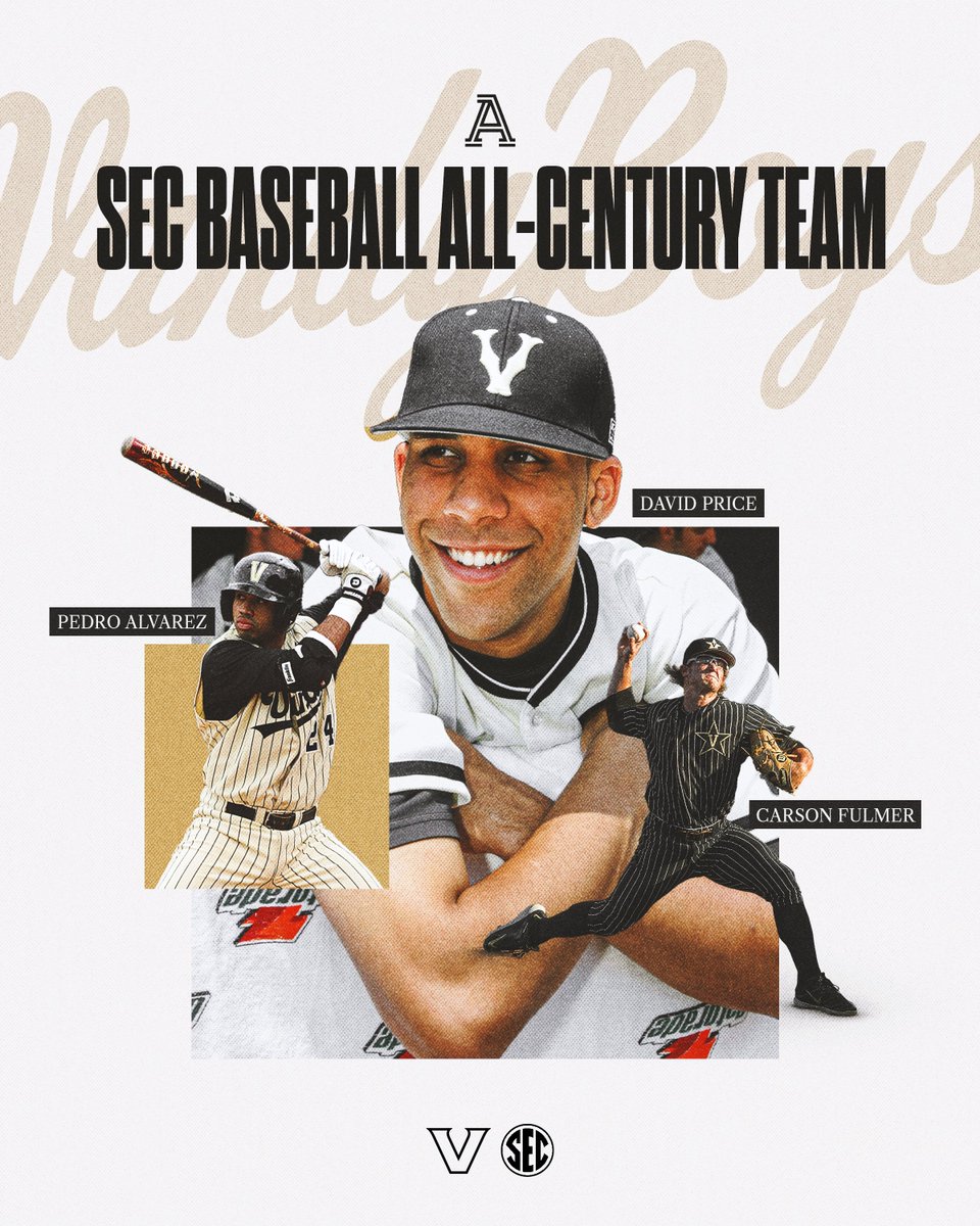 VandyBoys's tweet photo. David Price, Pedro Alvarez &amp; Carson Fulmer have been named to The Athletic’s SEC Baseball All-Century Team. https://t.co/NfF8663cRW