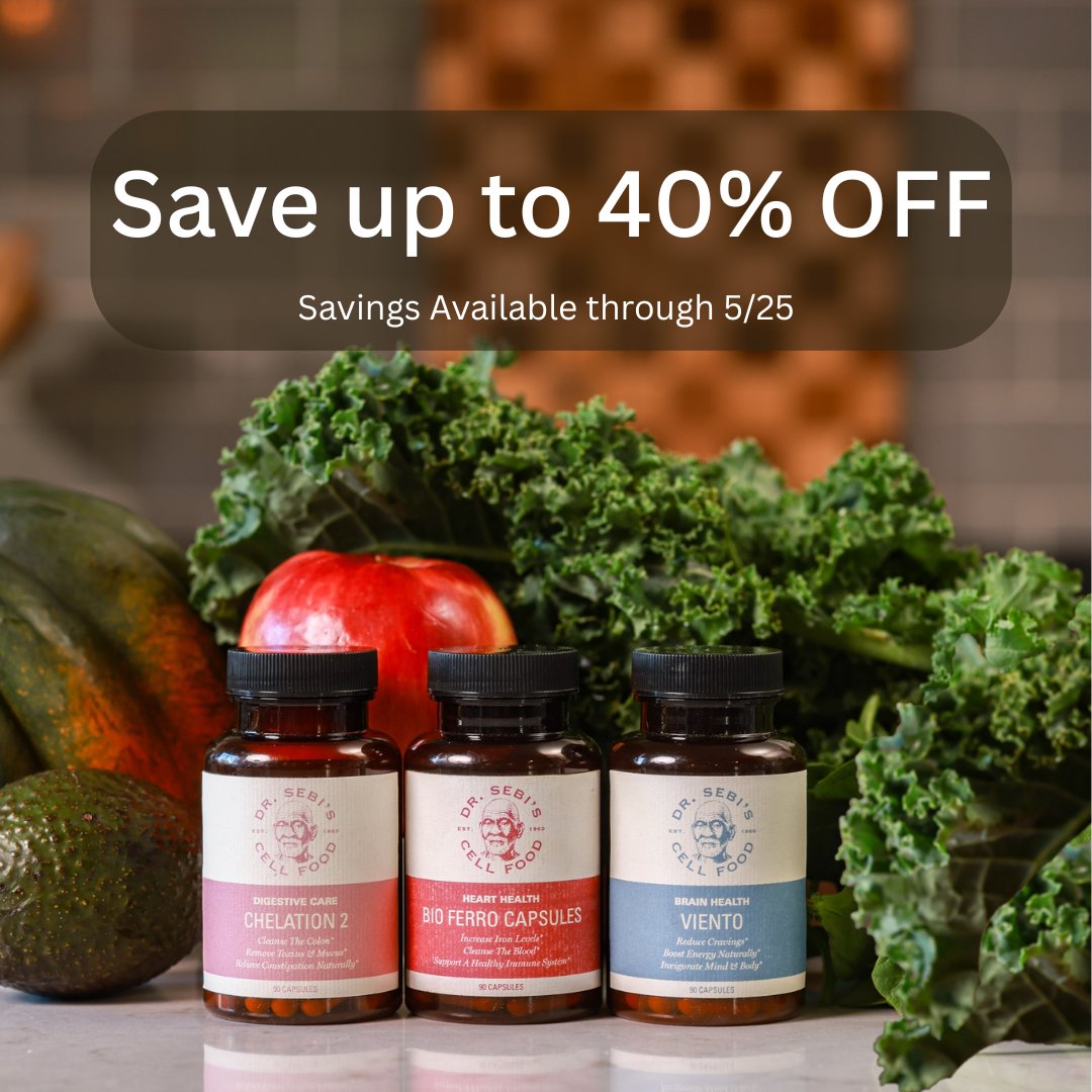 Don't miss our Weekend Wellness Sale, save up to 40% off. Shop here 👇🏾

drsebiscellfood.com/collections/on…

#DrSebi  #Healing #Sale #WeekendSale #alkalinesale #AlkalineHealing