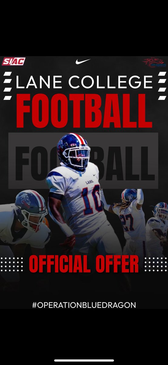 MalikLiberty17's tweet image. I want to thank @COACHPEEJAYJACK, @IAMCoachDub1 and @thelanecollege for the Official OFFER to play at Lane College. #WeAreLane #CLHS #dragons #texasfootball