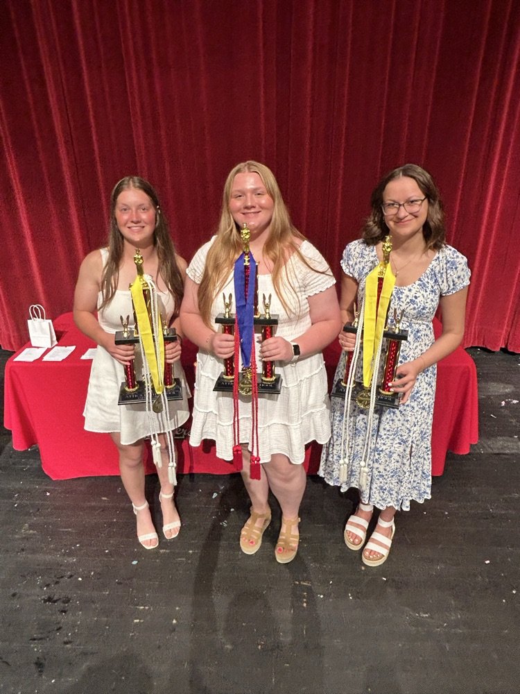 Congratulations to the 2025 Attica High School Valedictorian Miss Adalyn Small and co-salutatorians Miss Meredith Rosswurm and Miss Joslyn Barnett!