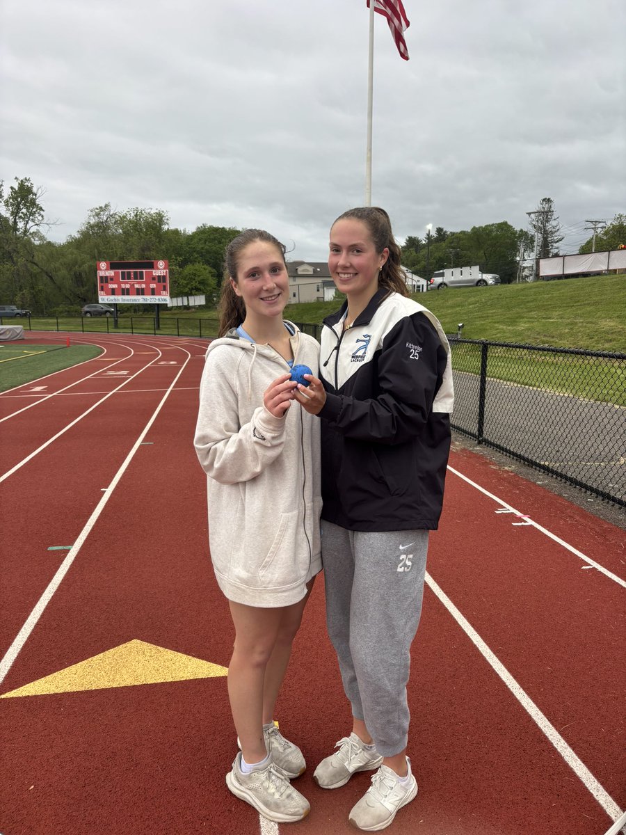 Today’s game ball goes to So. Paige Henebry and Jr. Izzy Kittredge!  Paige was a force on defense causing 5 turnovers and scooping 2 GB’s!  Izzy got our offense going and took smart shots finishing with 5 goals and 1 assist!  Way to go Paige and Izzy!  <a href="/MedfieldAD/">Medfield Athletics</a>
