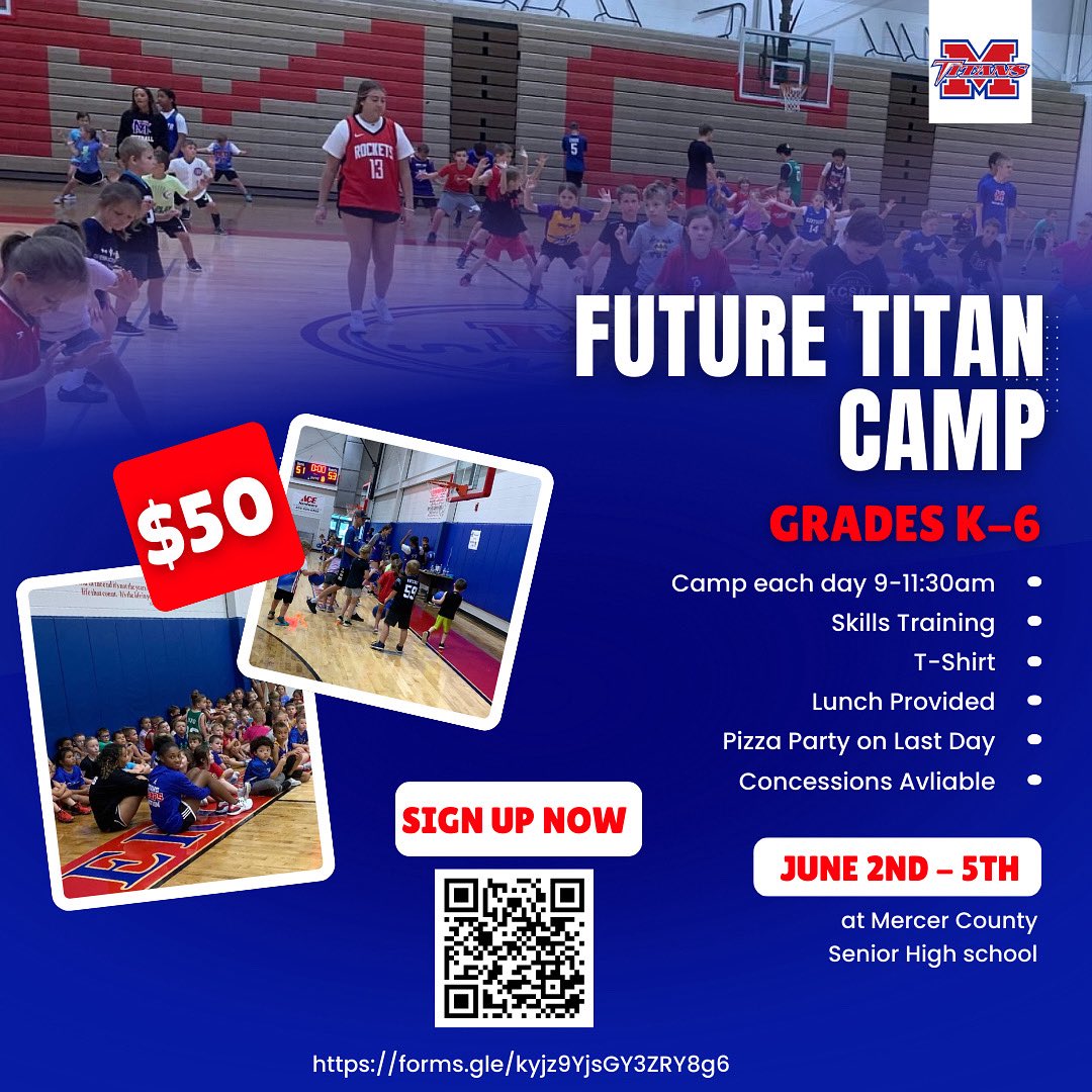 Kick off your Memorial Day weekend by planning for a great summer—sign up now for Future Titans Basketball Camp!