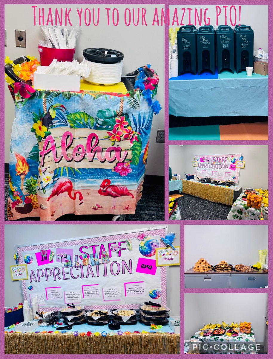 Huge thanks to our amazing PTO for treating us to a delicious spread this morning! Chick-fil-A minis, Starbucks, donuts, muffins, fruit, and more—what a way to start the day! We appreciate your generosity and support! 🐔☕🍩🍓🩷#KirkCan