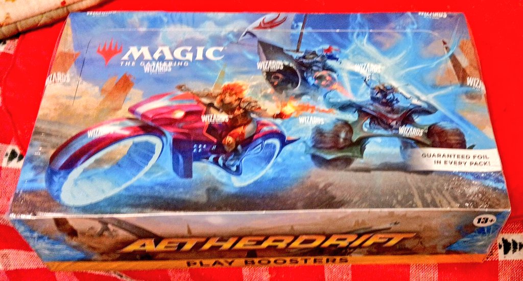 Hetian927's tweet image. Got a Twist to Mail Day.
Yes that is a MTG Play Booster of Aetherdrift.
I was going to do a draft with my buddies but the Temptation to Crack a pack is calling to me.