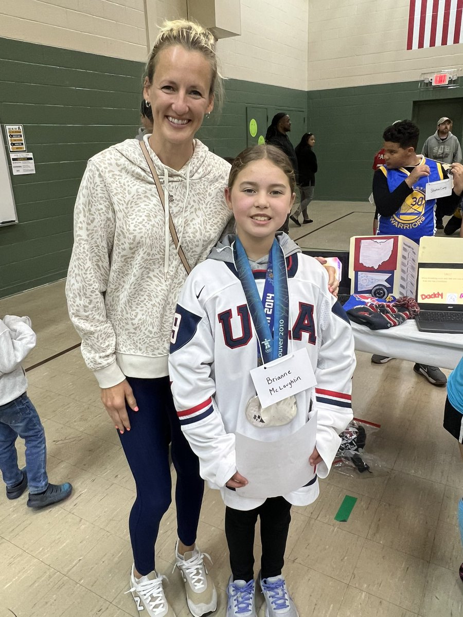 How cool is this… Parker’s famous Ohioan attended our wax museum today to support her!!!  I was a little star struck meeting a 2-time Olympic medalist!

Thank you Brianne McLaughlin for stopping by #NordSchool and way to go Parker on a great project!