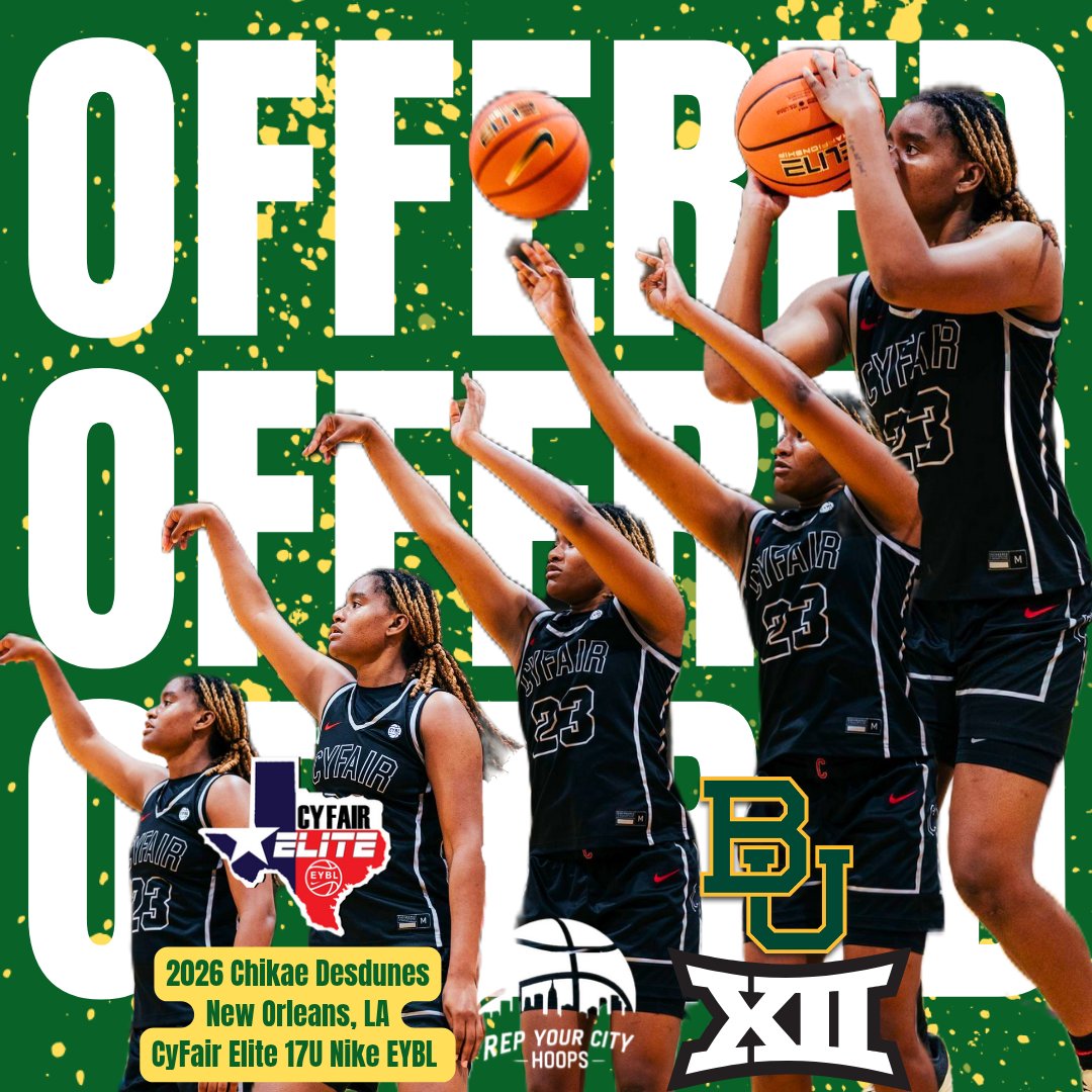Rep Your City Hoops (@repyourcityhoop) on Twitter photo Congratulations to the #1 2026 in Louisiana and still one of the biggest stock risers in the country Chikae Desdunes of <a href="/DMEACADEMYGBB/">DME Academy Girls Basketball</a> & <a href="/CFEliteSports/">CyFair Elite Sports</a> on receiving her 29th and 18th P4 offer from <a href="/BaylorWBB/">Baylor Women's Basketball</a>
#2025EYBL #Road2Chi #RepYourCityHoops #iRepThaBoot
<a href="/MichaelPanaggio/">Michael Panaggio</a> Congratulations to the #1 2026 in Louisiana and still one of the biggest stock risers in the country Chikae Desdunes of <a href="/DMEACADEMYGBB/">DME Academy Girls Basketball</a> & <a href="/CFEliteSports/">CyFair Elite Sports</a> on receiving her 29th and 18th P4 offer from <a href="/BaylorWBB/">Baylor Women's Basketball</a>
#2025EYBL #Road2Chi #RepYourCityHoops #iRepThaBoot
<a href="/MichaelPanaggio/">Michael Panaggio</a>
