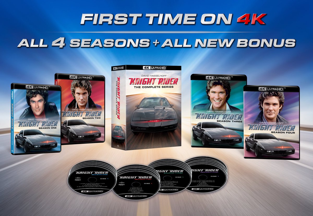 Knight Rider arrives on 4K on July 22nd! Below is the official art from Universal.