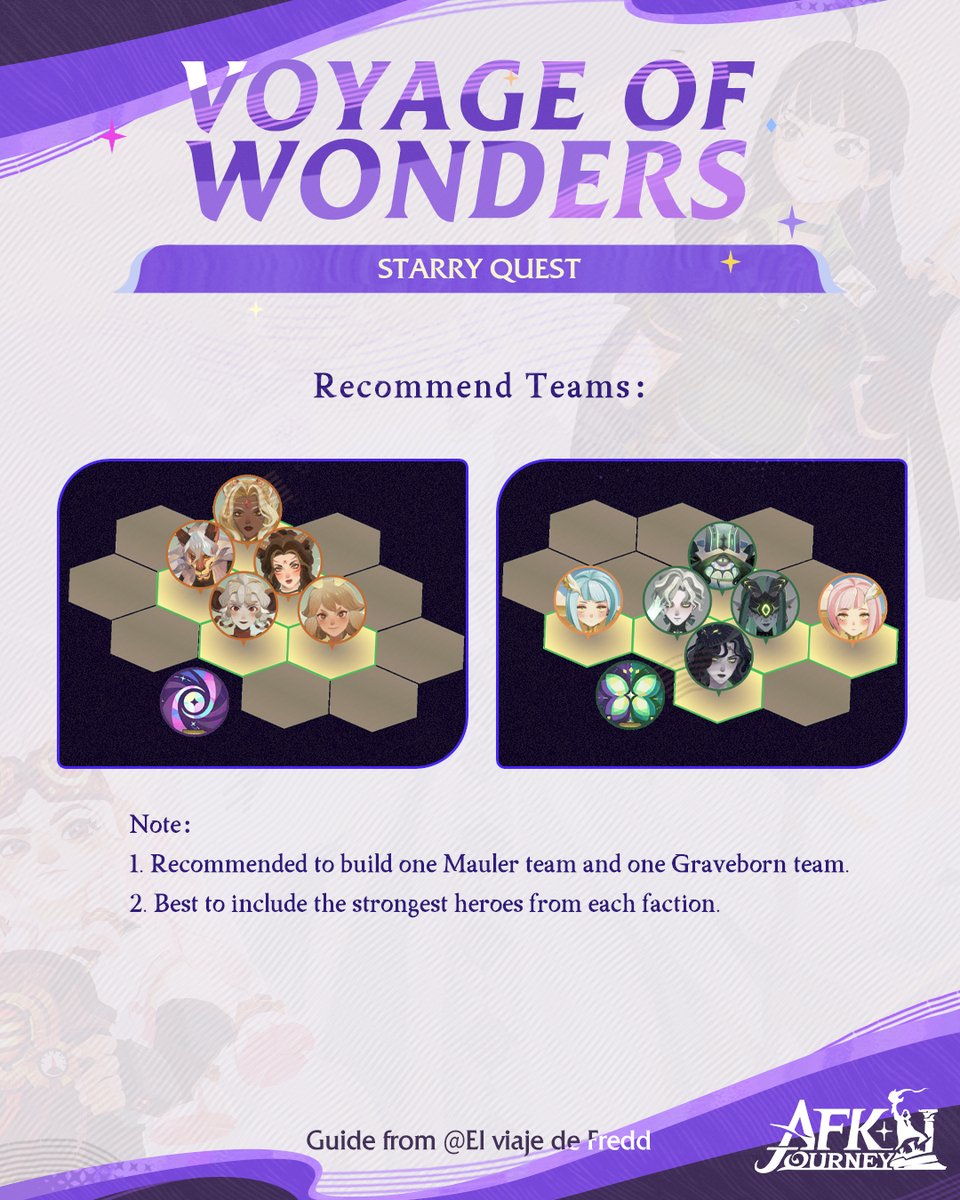AFK_Journey's tweet image. Starry Quest is here! Navigate the latest Voyage of Wonders confidently using these recommended tips and team comps!
#AFKJourney #AFKJourneyGuide