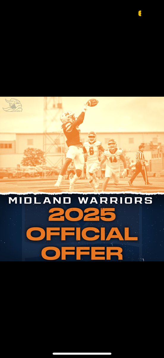 After a great conversation with <a href="/CoachBaxley/">Coach Bax</a> i’m blessed to receive an offer from <a href="/MidlandU_FB/">Midland Football</a>