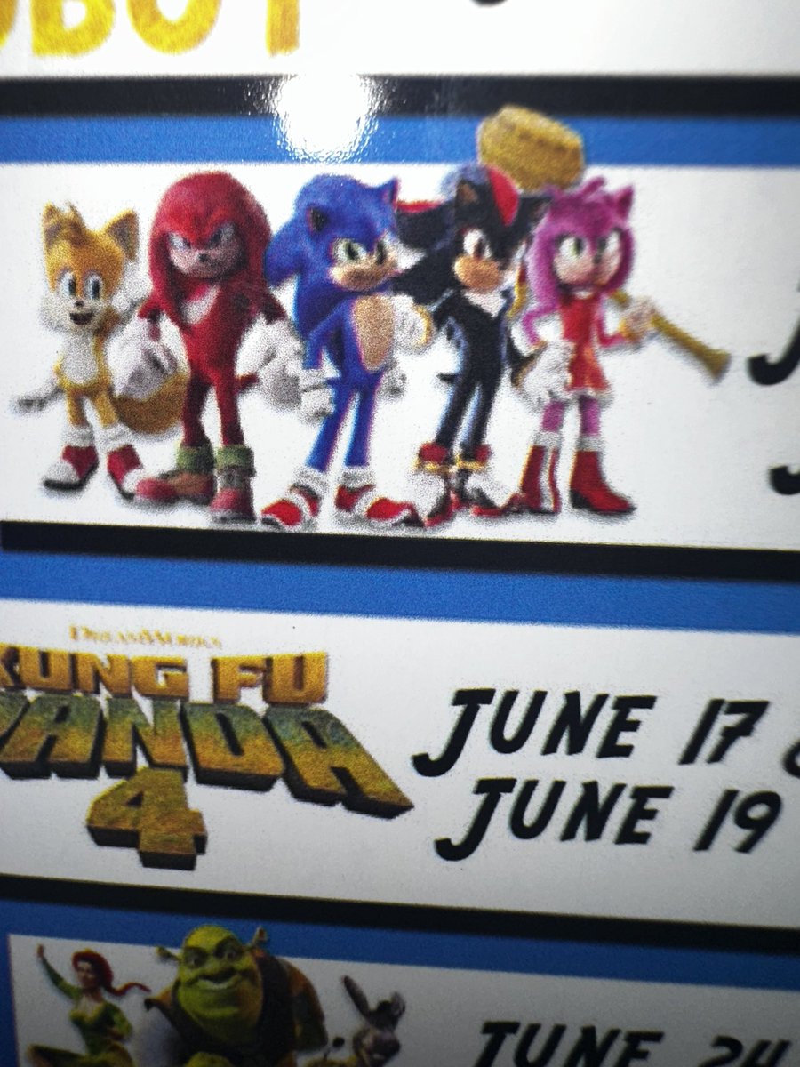 My local theater does this thing where every summer they re release movies.This year they chose movie like the wild robot,sherk etc.and one of them happens to be Sonic 3 (the best)
And they use <a href="/sk3w_3D/">sk3w</a> render for the promotional material. I just think it’s funny honestly.