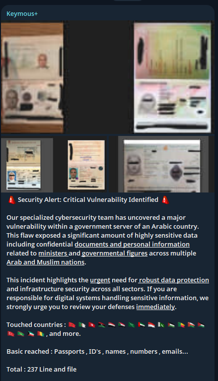 KeymousTeam's tweet photo. Leak Alert ! 

#Keymous #Hack_For_humanity #CyberSecurity #CyberAttack #Cyber #InfoSec #DataBreach #CloudSecurity #OSINT #APT #Egypte https://t.co/B2B6j4rssj