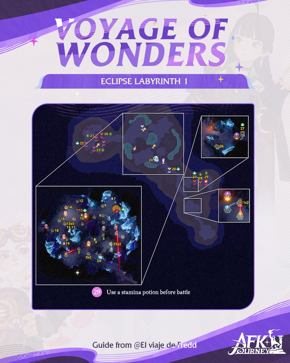 AFK_Journey's tweet image. Tackle the Eclipse Labyrinth from the Voyage of Wonders with these formations and tips!
#AFKJourney #AFKJourneyGuide