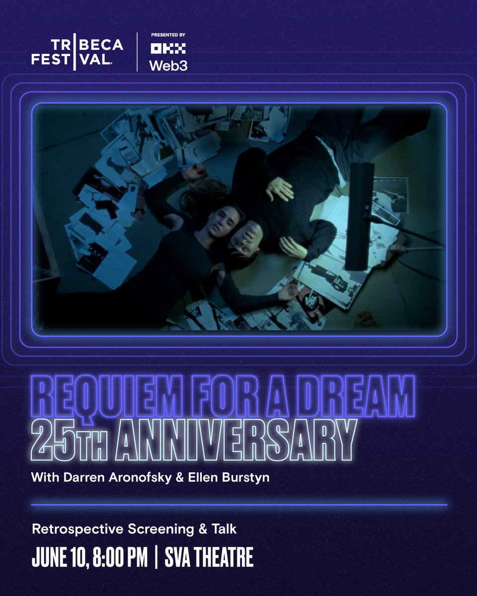 the great Brendan Fraser will be interviewing Ellen Burstyn and yours truly <a href="/Tribeca/">Tribeca</a> 25th anniversary screening of #RequiemForADream tribecafilm.com/films/requiem-…