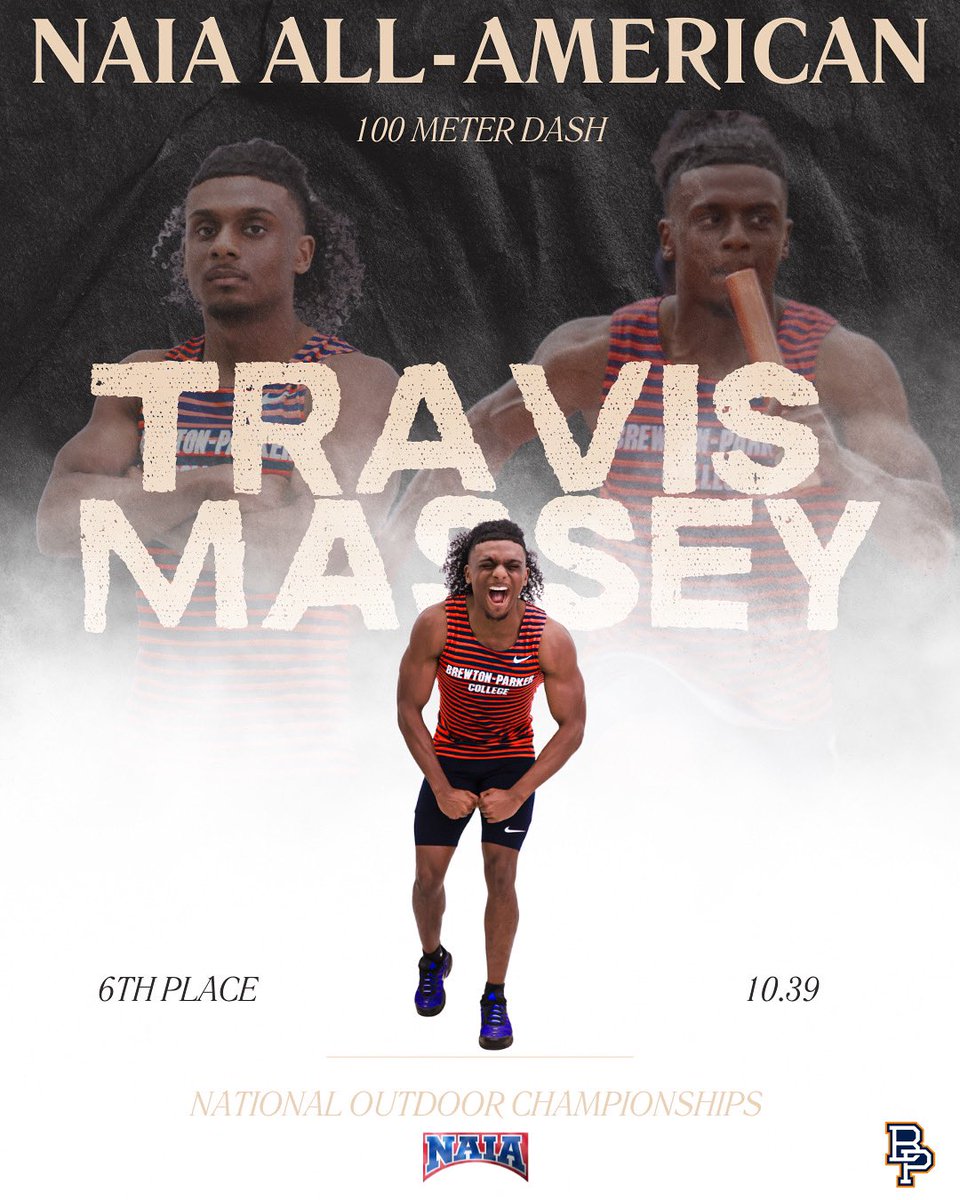 After running solid 10.39 in the 100 Meter Finals, Travis Massey finishes 6th, claiming NAIA All-American status!