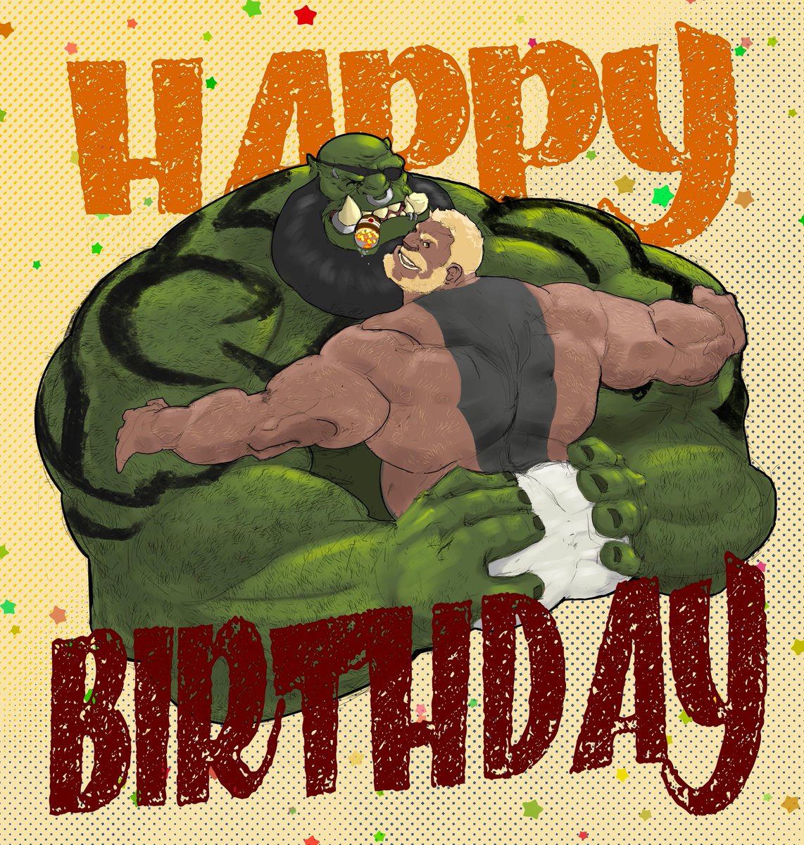 GoldenDreadwyrm's tweet photo. I feel incredibly grateful every day to have this man by my side—his presence brings a kind of peace and joy I never knew I needed. Happy Birthday, husbear!!

P.S. I would've baked you a cake but I'm waiting for October for that.🎂🥳🤫

(Shitty birthday card aesthetic art inc.) https://t.co/K70ZFTi620