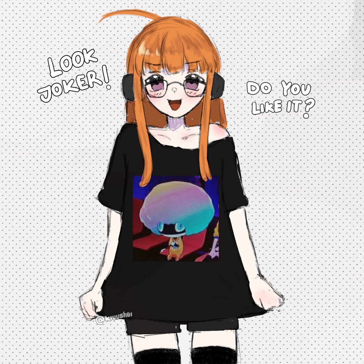 kiuushei's tweet photo. hey joker! new t-shirt! :3

just a silly sketch #futabasakura #persona5royal #jokeroracle #morgana #佐倉双葉 #navipersona5 #sakurafutaba #さくらふたば https://t.co/q0Hzy5tney