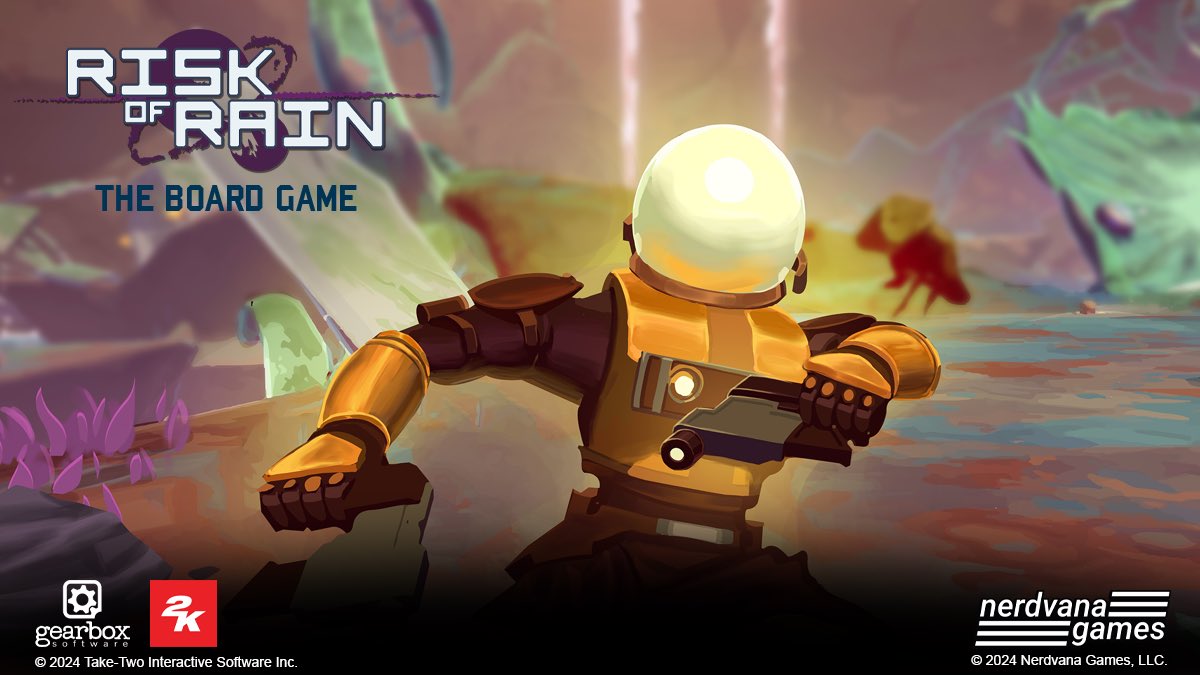nerdvanagame's tweet image. Get ready for the storm! Risk of Rain: The Board Game is launching soon on Kickstarter! Follow the page now: kickstarter.com/projects/nerdv…
