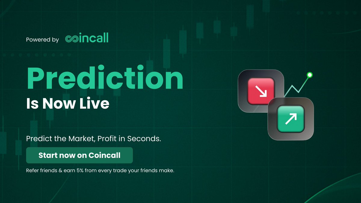 New Feature Launch 🔥

Predict Big, Win Big — Now LIVE on Coincall!

Hey everyone!
We’ve just launched a brand-new feature called Prediction, designed for fast, intuitive crypto trading.

With Prediction, you can now forecast if BTC, ETH will go UP, DOWN, or stay within a range —