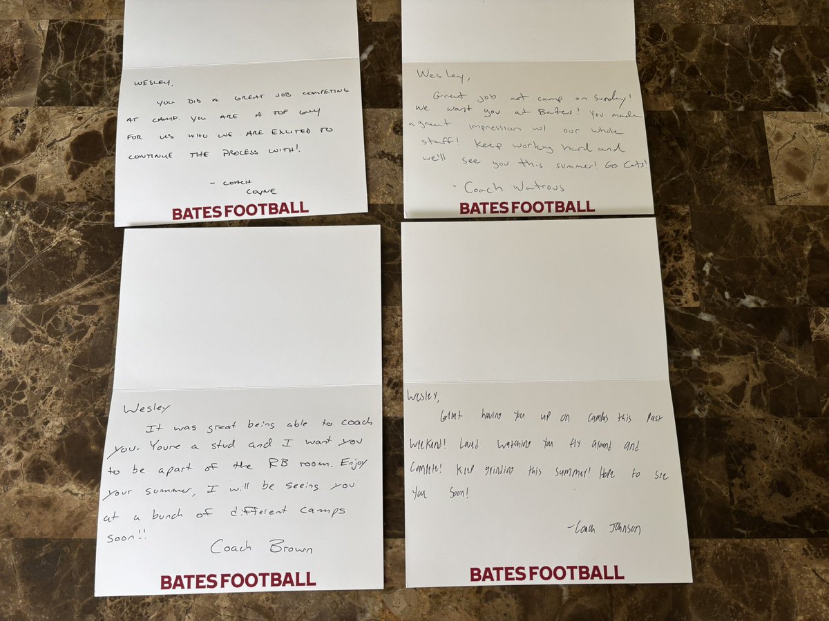 Wesley Gallant (@wesleygallant34) on Twitter photo Thank you for the letters and the kind words <a href="/Bates_Football/">Bates Football</a>. Looking forward to getting back on campus soon! <a href="/Cats_CoachCoyne/">Coach Coyne</a> <a href="/CoachWatrous/">Owen Watrous</a> <a href="/AlecBrownFB/">Alec Brown</a> <a href="/gullscoach/">Dean Plante</a> <a href="/PFC_Football/">Premier Football Consulting</a> Thank you for the letters and the kind words <a href="/Bates_Football/">Bates Football</a>. Looking forward to getting back on campus soon! <a href="/Cats_CoachCoyne/">Coach Coyne</a> <a href="/CoachWatrous/">Owen Watrous</a> <a href="/AlecBrownFB/">Alec Brown</a> <a href="/gullscoach/">Dean Plante</a> <a href="/PFC_Football/">Premier Football Consulting</a>