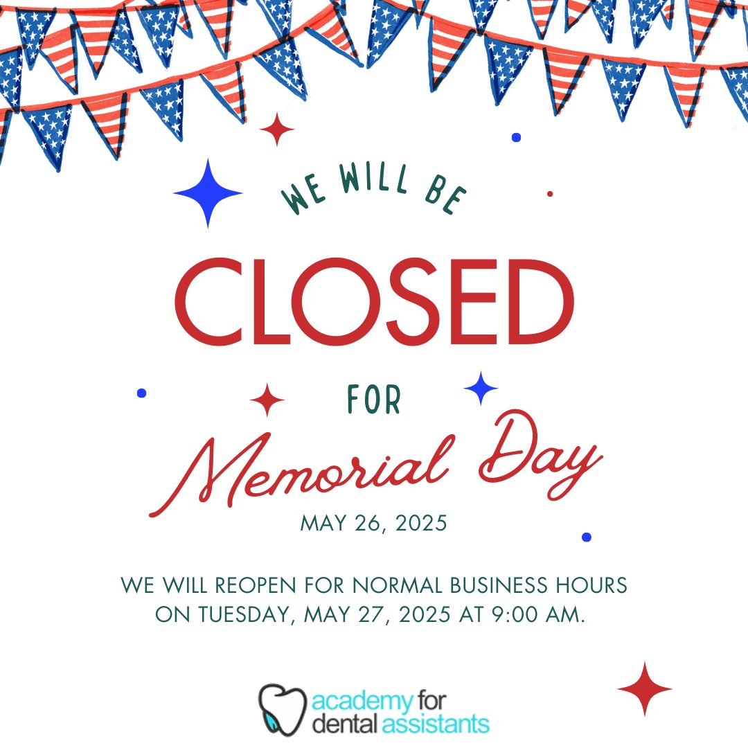 Academy4da's tweet photo. We will be closed this Memorial Day, May 26, 2025, as we pause to honor and remember those who gave everything for our freedom. We will reopen for normal business hours on Tuesday, May 27, 2025, at 9:00 am.  #A4DA #MemorialDay #NeverForget https://t.co/GVBKgPwSnt