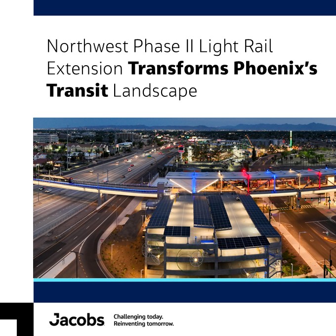 Jacobs (@jacobsconnects) on Twitter photo 🏆<a href="/valleymetro/">Valley Metro</a>’s Northwest Phase II Light Rail Extension in Phoenix is a multi-award-winning project, including honors from <a href="/ENRnews/">ENR</a> & <a href="/ACEC_National/">ACEC_National</a>!
jcob.co/rFos50VTC1X 🏆<a href="/valleymetro/">Valley Metro</a>’s Northwest Phase II Light Rail Extension in Phoenix is a multi-award-winning project, including honors from <a href="/ENRnews/">ENR</a> & <a href="/ACEC_National/">ACEC_National</a>!
jcob.co/rFos50VTC1X