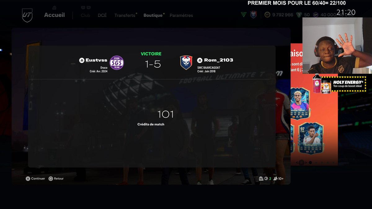 J'ai joue contre <a href="/Aizenfifa/">DexterFIFA</a>. IL EST DEVENU CHUPA CHUP . FIVE GOAL