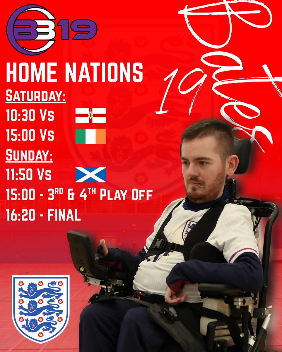 Batesy__19's tweet photo. It’s been a few months of transition for the squad but delighted to be at Largs to compete in the senior home nations. 

Big milestone on the road to our European Championship retention later in the year. 

#BB19 #PowerchairFootball #England https://t.co/CPmhumU8f4