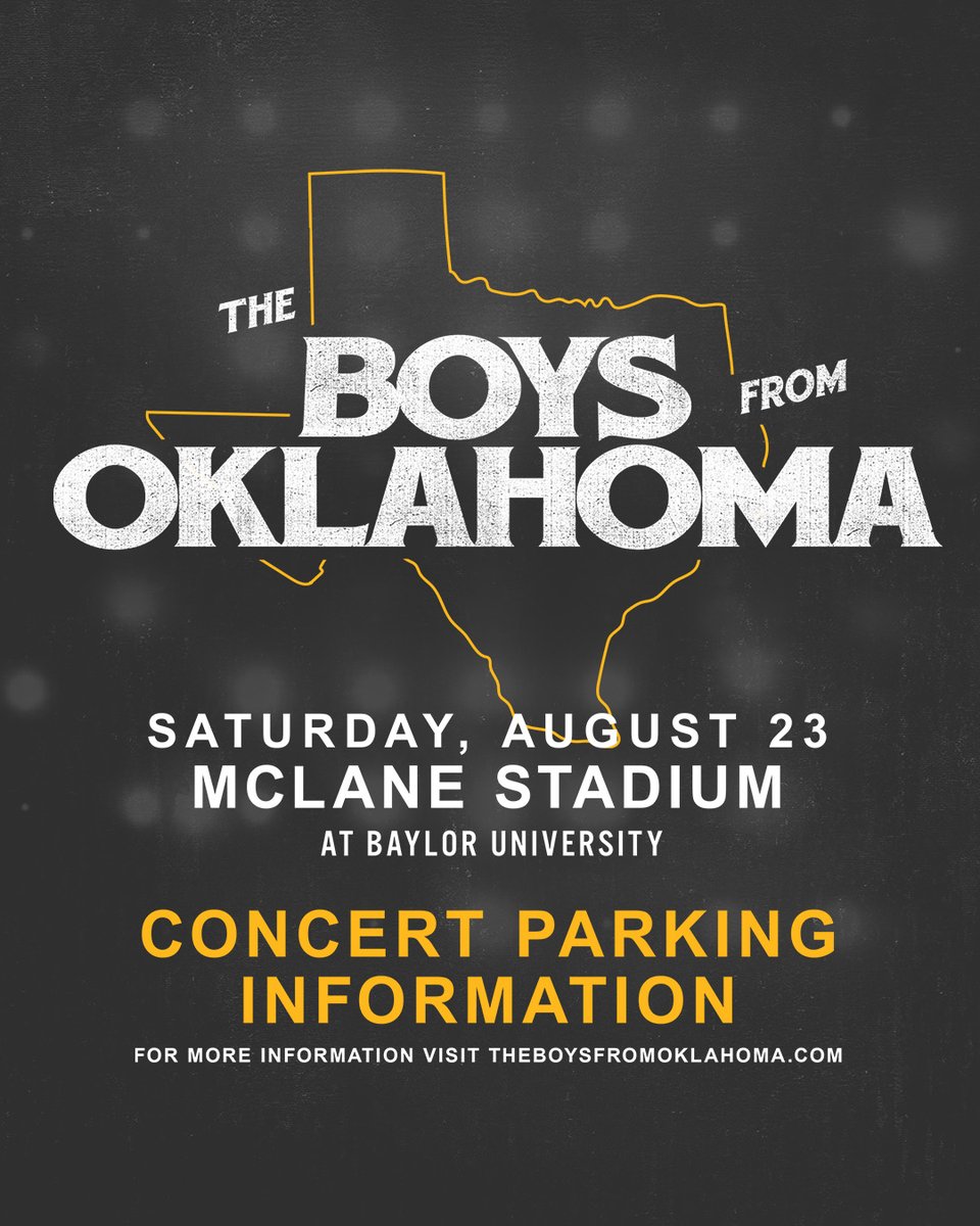GET READY. The Boys from Oklahoma concert parking passes will be available soon! 🚙

- Premium Ticket Pre-Sale: May 27 &amp; 28 
- Public On-Sale: Friday, May 30

More Info at: theboysfromoklahoma.com

#SicEm | #TexasEncore