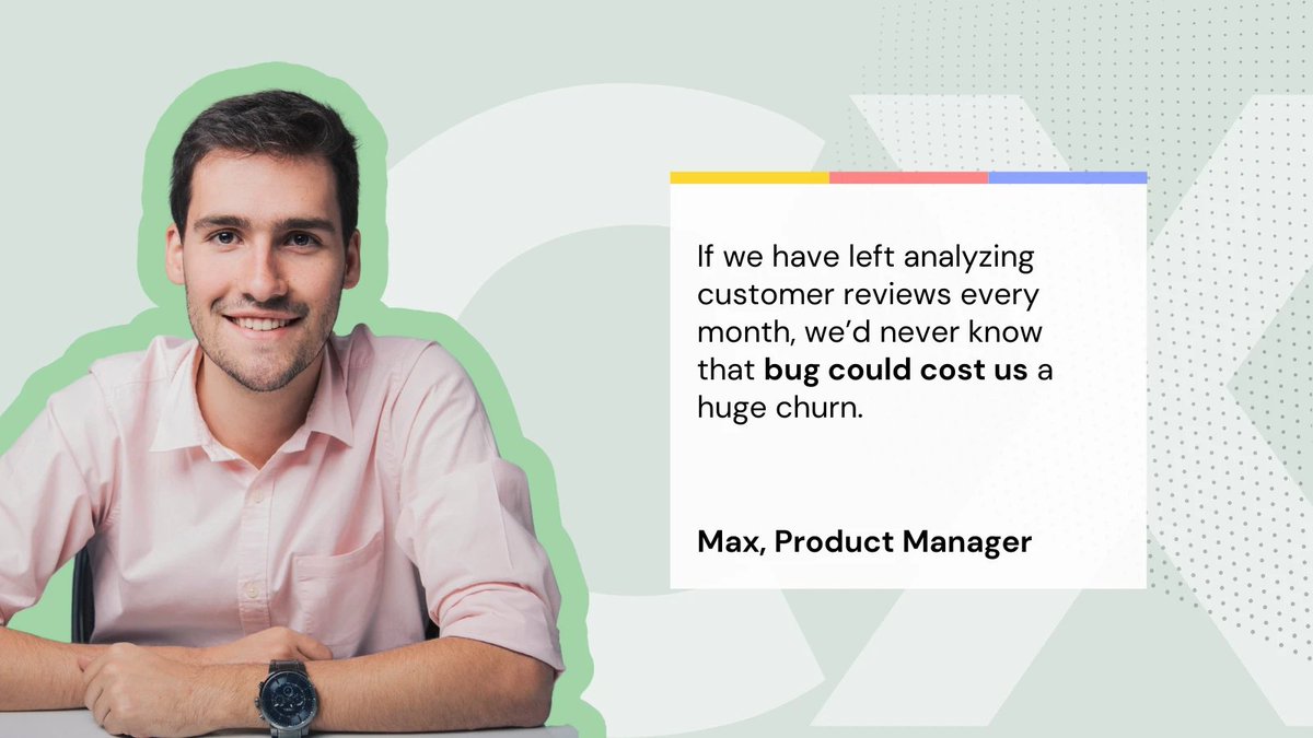 Meet Max, the visionary product manager at a tech startup. With Kimola Cognitive as his strategic compass, Max navigates the vast seas of user reviews from Play Store. Analyze user reviews with simple drag and drop: kimola.com/cognitive