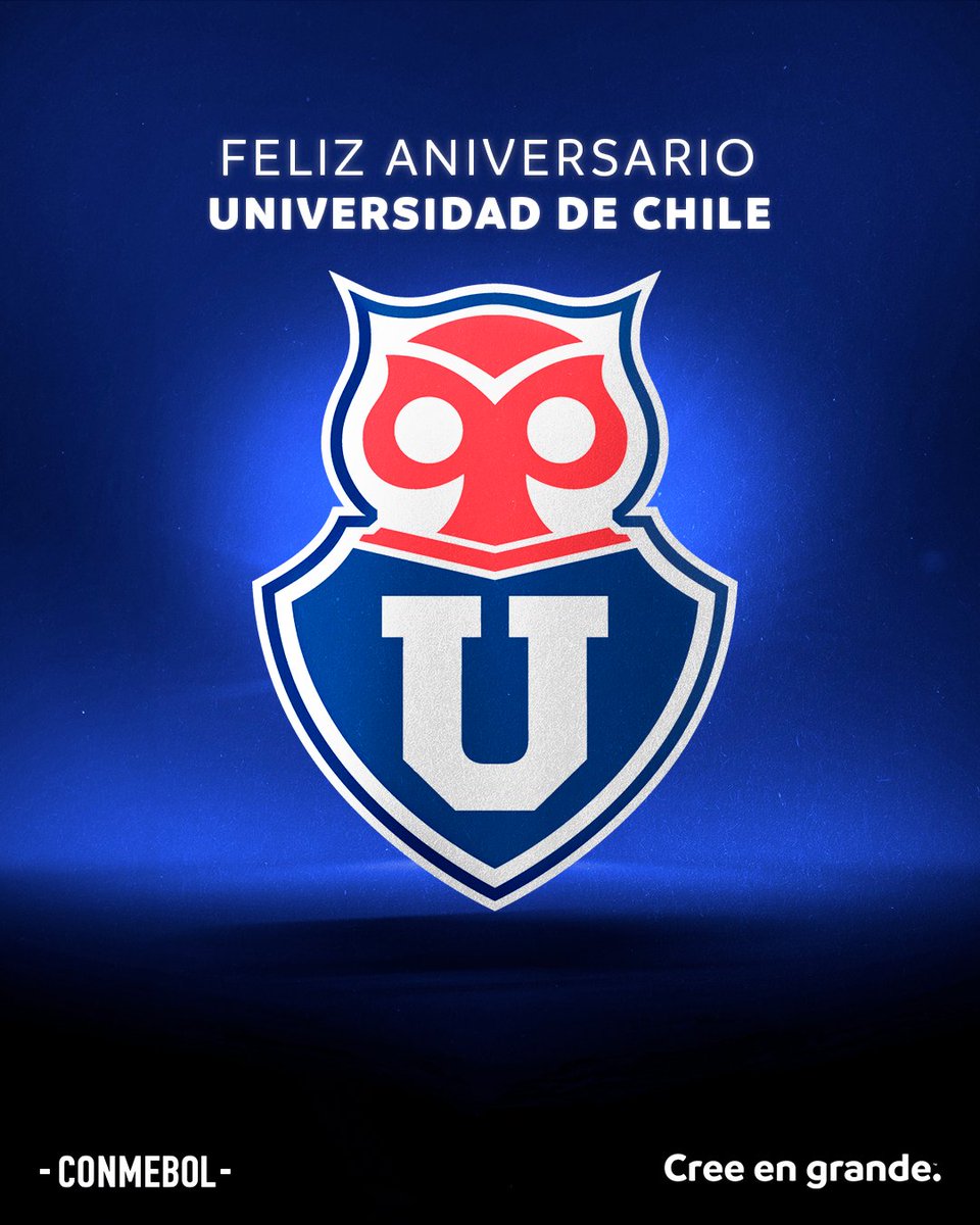 ¡Feliz aniversario, <a href="/udechile/">Universidad de Chile</a>! 🎂🇨🇱

#CreeEnGrande