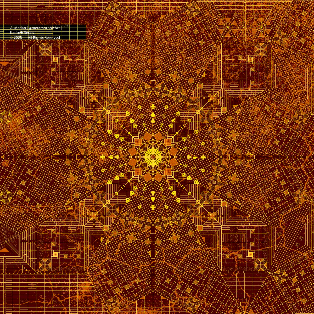 metamorphicArt's tweet photo. gm🍀
A sun not of heat, but of memory.
Hand-drawn, pixel-carved. This is not geometry,it’s remembrance made visible.
#1of1 #ArchitecturalArt #DigitalGeometry #NFTart #KatibehSeries https://t.co/tT6ec9pXzH