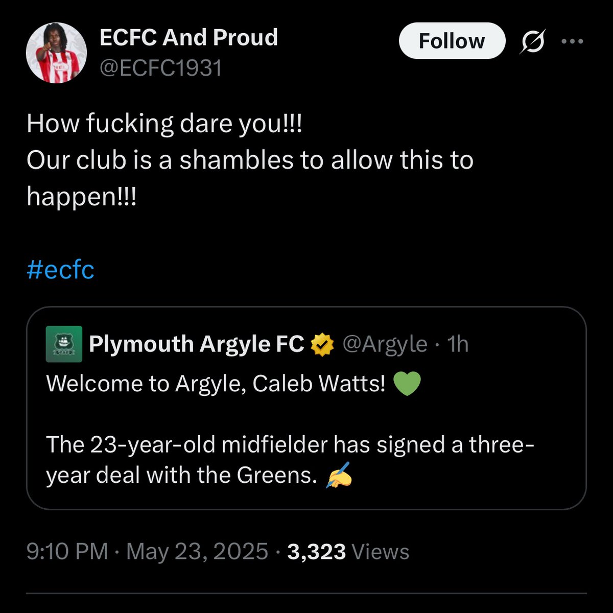 Paul Bastard and now this. What a week for Devon sport 

#pafc