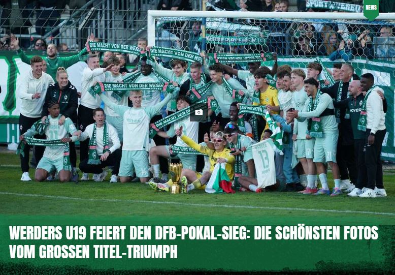 DeichStube's tweet photo. Was für Szenen! Was für Momente! #Werder|s #U19 feiert den #DFBPokal-Triumph! Die schönsten Jubel-Fotos gibt's in der #DeichStube-Fotostrecke 👉 https://t.co/eO0fjjtcwo
#SVWKSC https://t.co/Dx9WpGWV7t