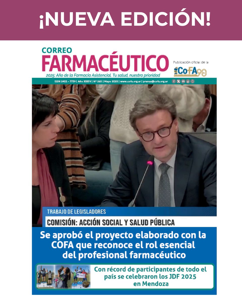 📣 ¡¡Salió la nueva edición de #CorreoFarmacéutico!!
🌐  bit.ly/CF_266
🏆 Reviví los JDF 2025 en todas las imágenes y el Medallero
🔬Conocé al laboratorio argentino productor mundial de thimerosal, el conservante de vacunas multidosis 
 🚀 Y mucho más!