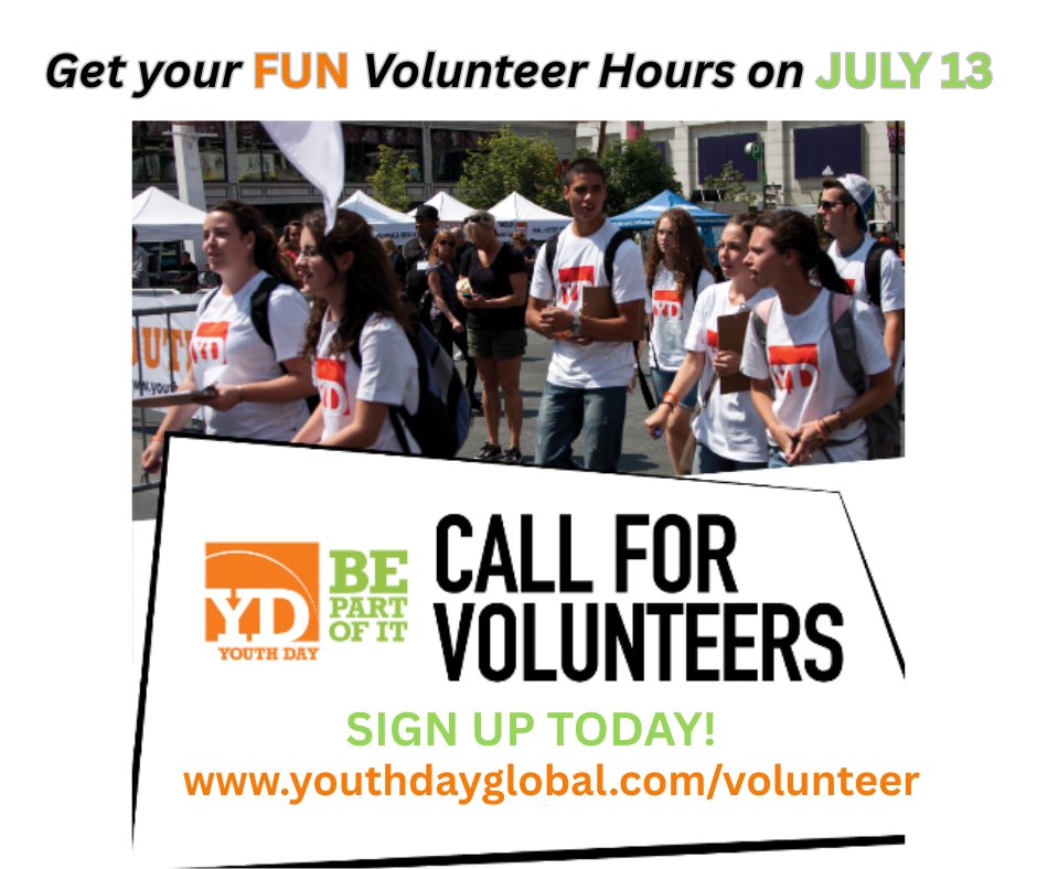 YOUTH DAY Toronto (@ydtoronto) on Twitter photo CALLING VOLUNTEERS (ALL Ages) to help make the day for our emerging Canadian Artists extra special at the YOUTH DAY 2025 Festival! And now for our 19th year, on the beautiful Riverwalk Commons in Vibrant NEWMARKET! JOIN US & SIGN UP TODAY at youthdayglobal.com/volunteer-regi…😀 CALLING VOLUNTEERS (ALL Ages) to help make the day for our emerging Canadian Artists extra special at the YOUTH DAY 2025 Festival! And now for our 19th year, on the beautiful Riverwalk Commons in Vibrant NEWMARKET! JOIN US & SIGN UP TODAY at youthdayglobal.com/volunteer-regi…😀