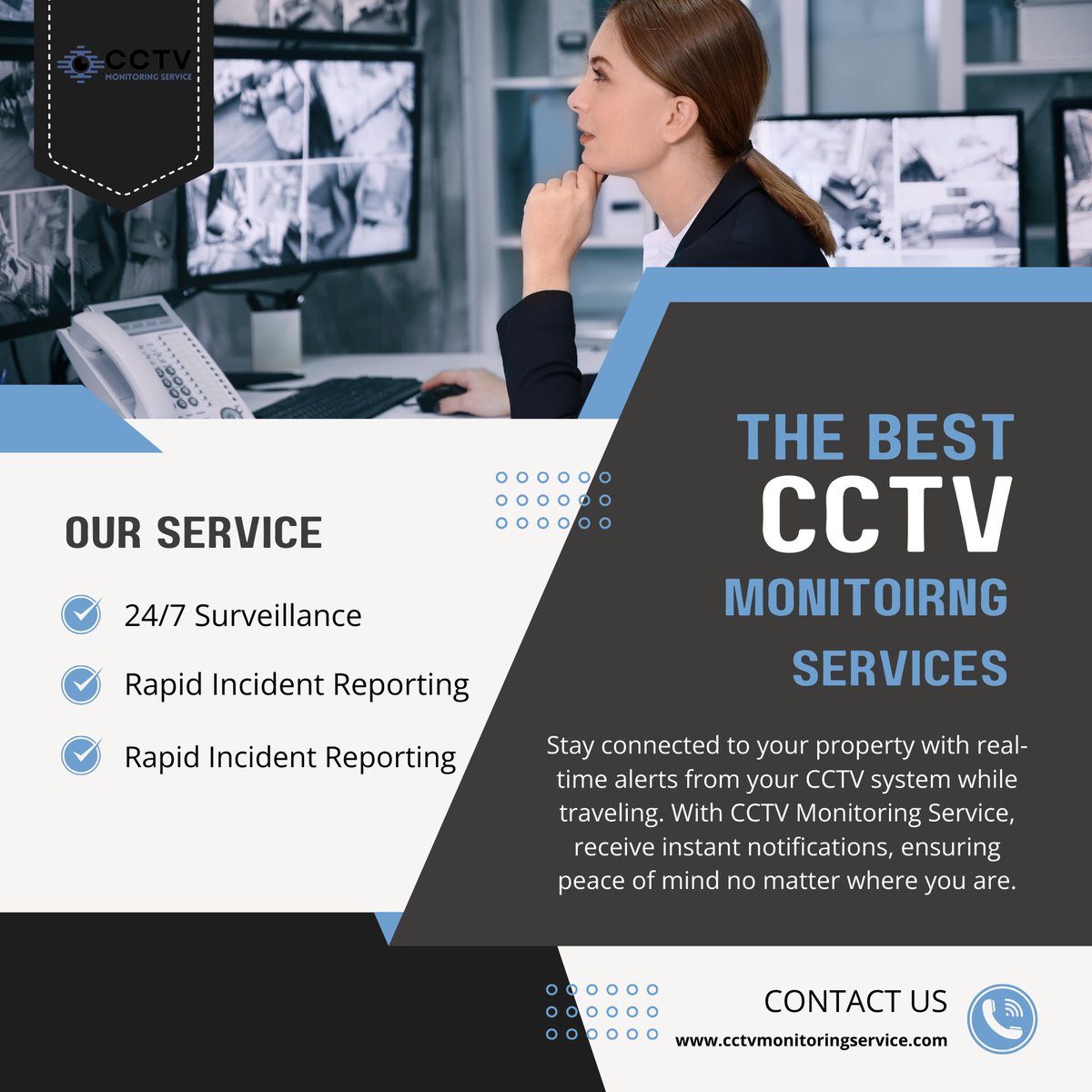 cctvmonitorings's tweet image. For more information, visit cctvmonitoringservice.com or reach out at contact@cctvmonitoringservice.com.

#RealTimeAlerts #CCTVMonitoring #SecurityOnTheGo #TravelSafe #SmartSurveillance #StayConnected